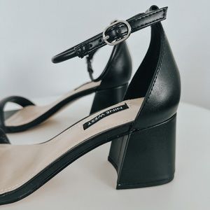 Nine West Greta Ankle Strap Block Heel Sandals, size 6.5, black